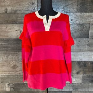 Joie Inghin Striped Wool & Cashmere Sweater Pink